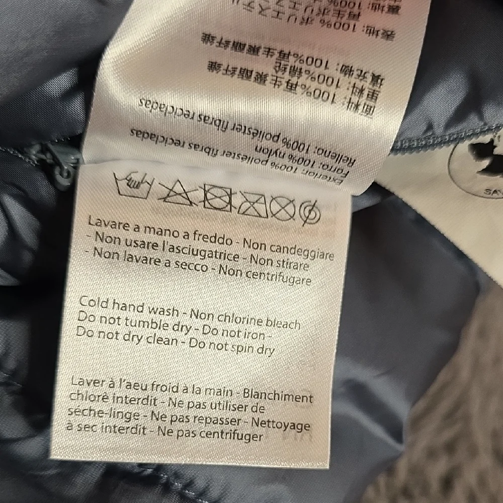 SAVE THE DUCK reversible Faux Fur Puffer Jacket hood- Grayish blue Laila - Picture 11 of 15